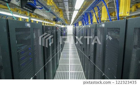 room with rows of server hardware in data center timelapse hyperlapse room with rows of server hardware in data center timelapse hyperlapse 122323435