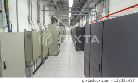 room with rows of server hardware in data center timelapse hyperlapse room with rows of server hardware in data center timelapse hyperlapse 122323437