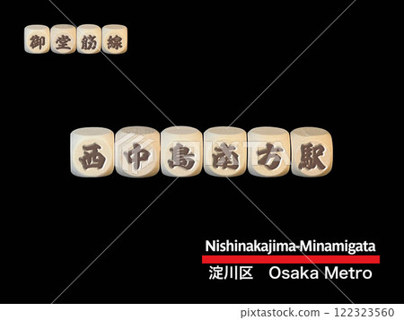 Cut-out letter block: Nishinakajima Minamigata Station Cut-out letter block: Nishinakajima Minamigata Station 122323560