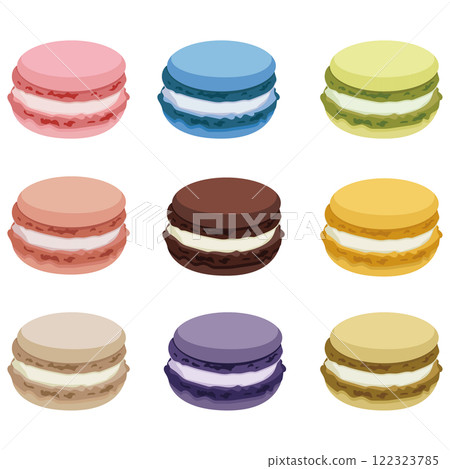 多彩馬卡龍插畫素材集向量 多彩馬卡龍插畫素材集向量 122323785