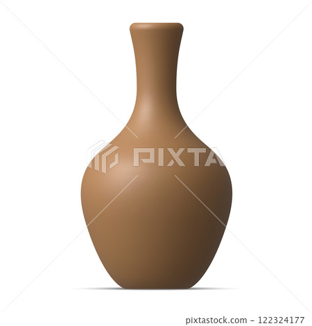 vector brown ceramic vase isolated. Vector illustration 122324177