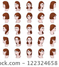 各種髮型的女性插畫素材 122324658