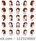 各種髮型的女性插畫素材 122324660