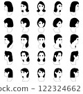 各種髮型的女性插畫素材 122324662