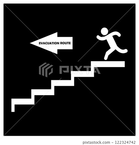 emergency evacuation route icon design 122324742