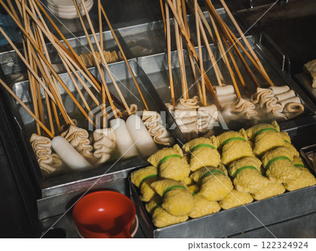Fish cake stick Korea Local market Korea Street food Fish cake stick Korea Local market Korea Street food 122324924
