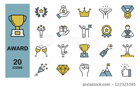 Icon set related to awards, rankings, and commendations, etc. Color Icon set related to awards, rankings, and commendations, etc. Color 122325395