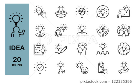 Icon set related to inspiration and ideas Icon set related to inspiration and ideas 122325396