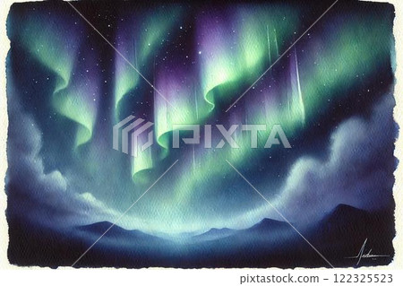 Aurora on a cold night in the north 122325523