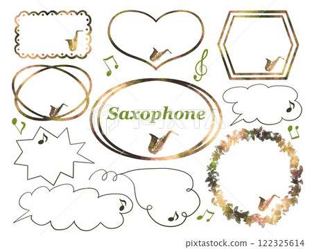 薩克斯風框架與語音氣泡集 122325614