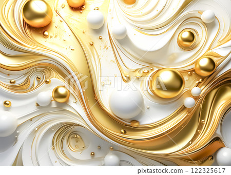 Abstract image material of colorful paint - Gold 122325617