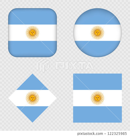 Argentina Flag Icons Pack. Vector illustration. 122325985