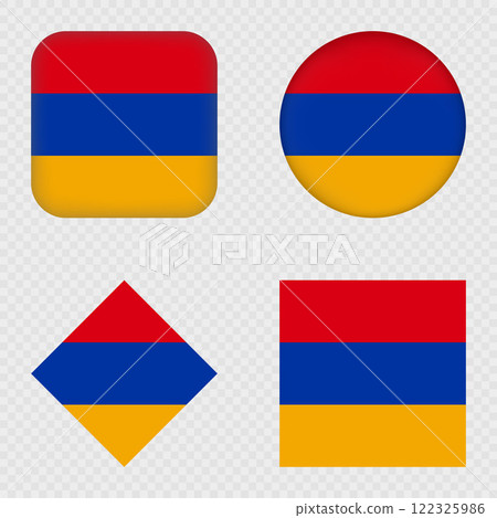 Armenia Flag Icons Pack. Vector illustration. Armenia Flag Icons Pack. Vector illustration. 122325986