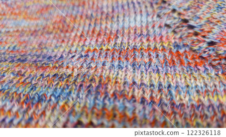 Knitted product from colored threads. Ready-made handmade women's sweater. 122326118