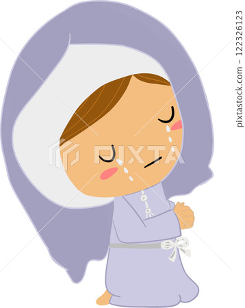 A powerful depiction of Mary praying and crying at the death of Jesus, capturing the deep emotion and sorrow of this pivotal moment in the Easter story and the Bible. A powerful depiction of Mary praying and crying at the death of Jesus, capturing the deep emotion and sorrow of this pivotal moment in the Easter story and the Bible. 122326123