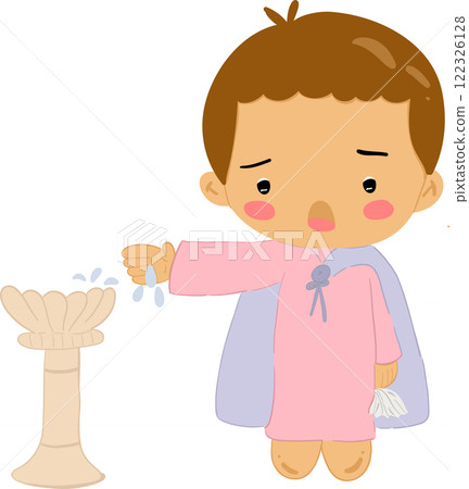 Pilate washing hands in Easter story clipart illustrating the biblical scene of judgment and the passion of Christ, capturing the religious symbolism and Easter events in Christian art. 122326128