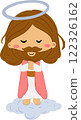 Jesus with halo on head.he is God.jesus is praying. 122326162