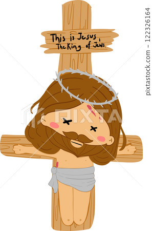 Jesus is die on the cross.Jesus on Easter Day story clipart illustrating the resurrection of Christ and the passion narrative as a symbol of Christian faith and salvation on Easter Sunday for religiou Jesus is die on the cross.Jesus on Easter Day story clipart illustrating the resurrection of Christ and the passion narrative as a symbol of Christian faith and salvation on Easter Sunday for religiou 122326164