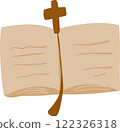A beautifully detailed "Bible Book" clipart, showcasing the holy scriptures with intricate designs, ideal for faith-based projects, religious illustrations, and Christian-themed artworks. 122326318