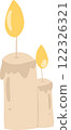 A serene "Light Candle" clipart with a glowing flame, perfect for religious, spiritual, and peaceful artwork, as well as home decor, birthday celebrations, and Christmas designs. 122326321