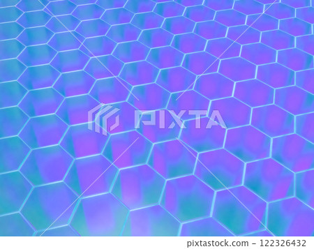3D illustration of a floor made of regularly-spaced hexagonal columns 3D illustration of a floor made of regularly-spaced hexagonal columns 122326432