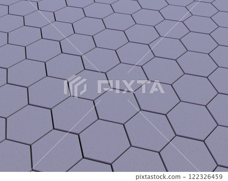 3D illustration of a floor made of regularly-spaced hexagonal columns 3D illustration of a floor made of regularly-spaced hexagonal columns 122326459