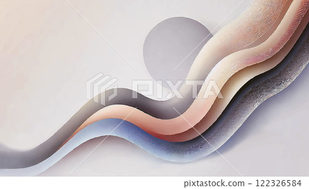 Vector abstract illustration featuring smooth wavy lines and muted pastel tones, creating a minimalist and contemporary design. Ideal for backgrounds, wallpapers and creative projects Vector abstract illustration featuring smooth wavy lines and muted pastel tones, creating a minimalist and contemporary design. Ideal for backgrounds, wallpapers and creative projects 122326584