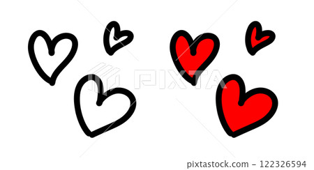 Handwritten heart set vector Handwritten heart set vector 122326594