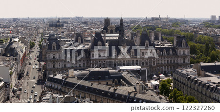 Panoramic view of the Hotel de Ville of Paris 122327260