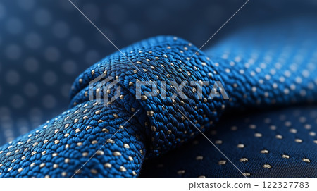 Flowing fabric waves, abstract sound visualization, blue background banner with copy space 122327783
