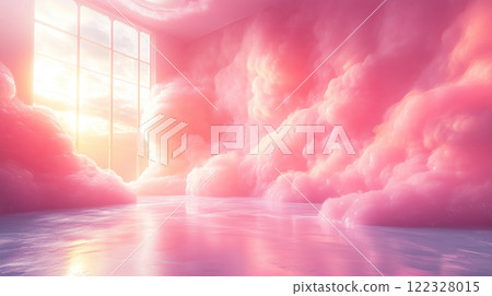 Pink-themed abstract banner with copy space 122328015