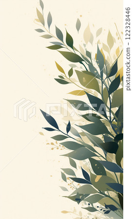 Christmas tree branches, pastel background, ornaments, banner with copy space, Happy New Year and Merry Christmas 122328446