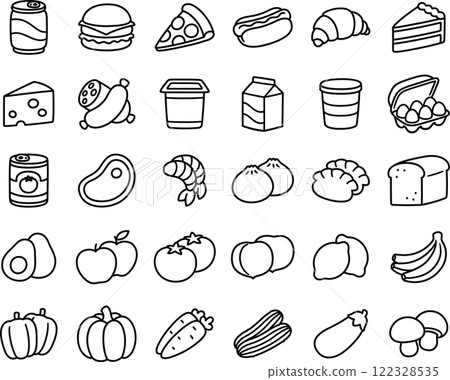 Hand drawn doodle food icons 122328535