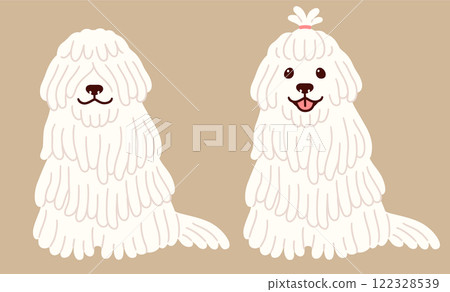 Cute cartoon Komondor dog 122328539