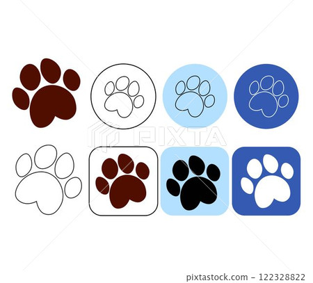 dog paw vector footprint icon logo cartoon character symbol illustration doodle design 122328822