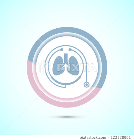 Lungs health care icon design illustration. Healthcare and medical icon sign. Button design Lungs health care icon design illustration. Healthcare and medical icon sign. Button design 122328901