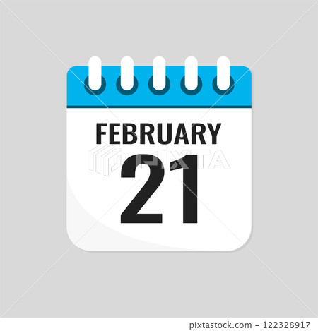Icon page calendar day - 21 February 122328917