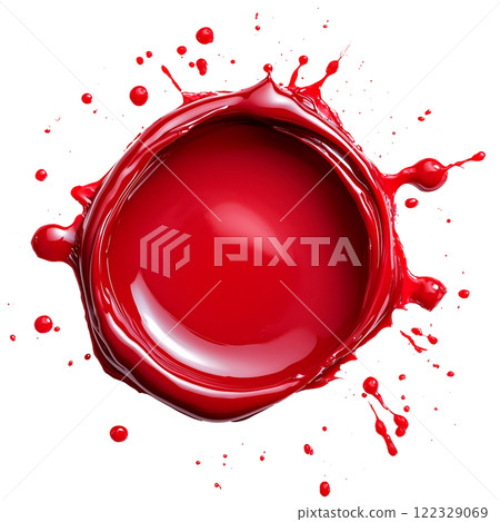 A detailed red wax seal with visible cracks and texture, symbolizing tradition and authenticity on a transparent background. The circular seal design showcases intricate imperfection. 122329069