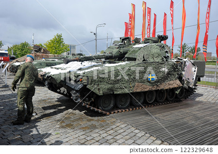 NATO trophy equipment at the trophy equipment exhibition in Victory Park on Kutuzovsky Prospekt in Moscow NATO trophy equipment at the trophy equipment exhibition in Victory Park on Kutuzovsky Prospekt in Moscow 122329648