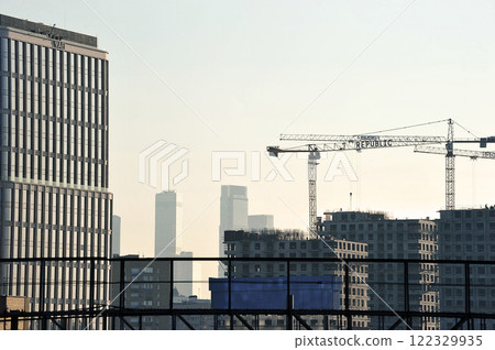 construction of a high-rise reinforced concrete house in the Belorusskaya metro area in Moscow 122329935