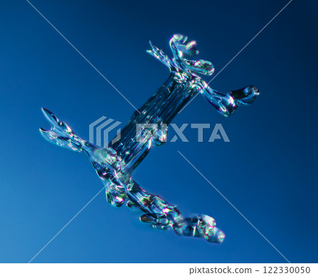Natural snowflake crystal close-up macro photo 122330050