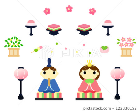 Hinamatsuri illustration set Hinamatsuri illustration set 122330152