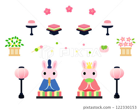 Hinamatsuri illustration set: Rabbit Hinamatsuri illustration set: Rabbit 122330153