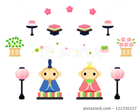 Hinamatsuri illustration set: Monkey Hinamatsuri illustration set: Monkey 122330157