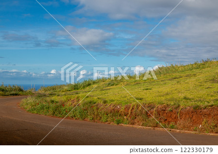 Spring landscape with a road, Madeira, Portugal 122330179