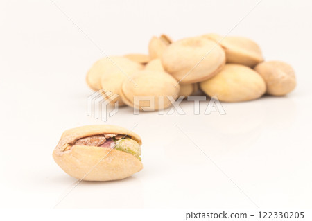 Pistachios  isolated on white background 122330205