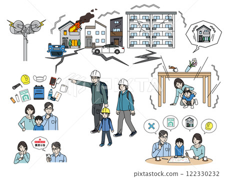 地震災難，家庭準備地震的插圖集 122330232