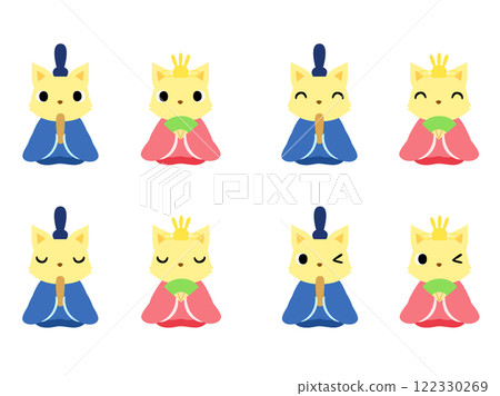 Fox Hina doll illustration set Fox Hina doll illustration set 122330269