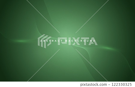 Abstract vector background with glowing green wavy lines 122330325