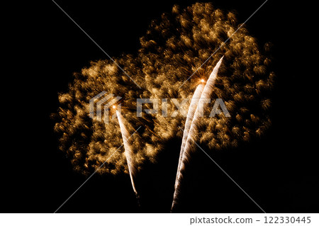Colorful fireworks lights on the night sky background Colorful fireworks lights on the night sky background 122330445